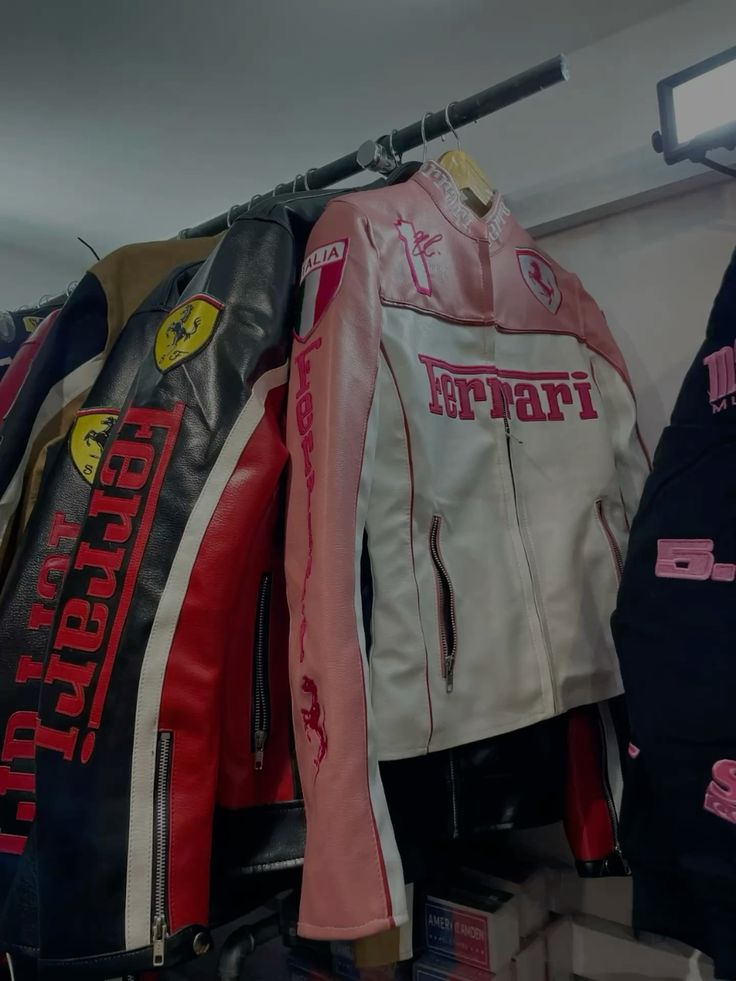 Vintage Scuderia Pink and White F1 Jacket