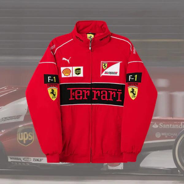 Ferrari F1 Vintage Full Red Jacket
