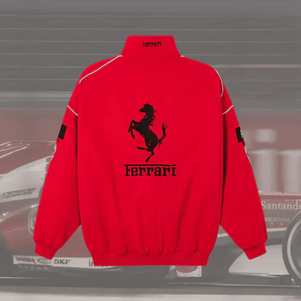 Ferrari F1 Vintage Full Red Jacket